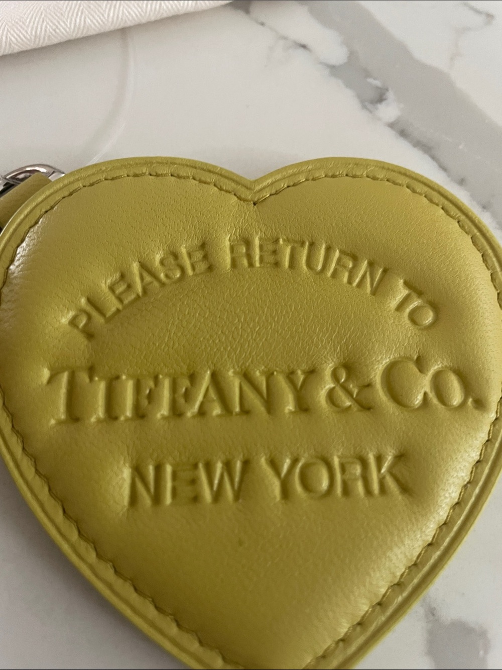 Return to Tiffany & Co. Yellow-Green Heart Key Charm